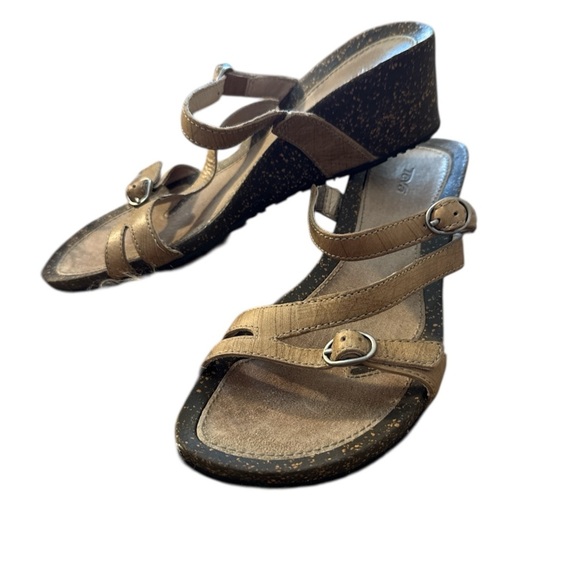 Teva Shoes - Teva Brown leather Strappy Wedge Sandals, slip on, women’s 8